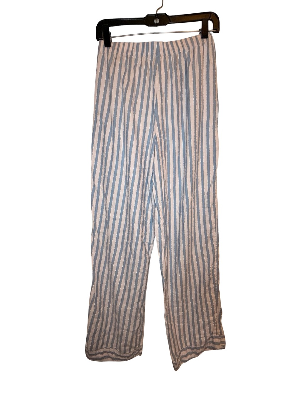 Victoria's Secret Striped Pajama Set Blue Pink Gold Shimmer Long Sleeve Small - Picture 8 of 9